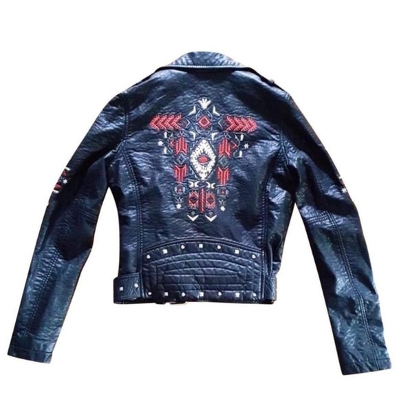 Nwt Vegan Leather Vigoss Embroidered 